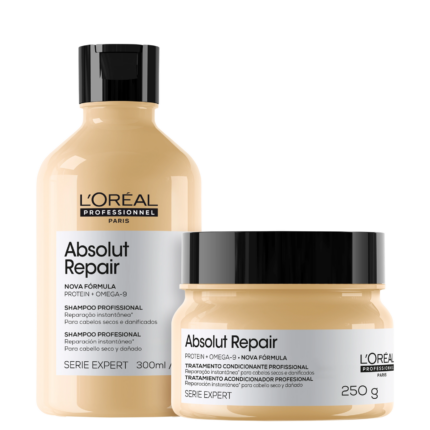 Kit L'Oréal Professionnel Serie Expert Absolut Repair Omega-9 + Protein Instant Resurfacing (2 Produtos)